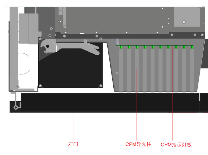 > The lighting design of the door panel should consider the weight reduction of the door and avoid the interference between the insertion and removal of the frame and module.